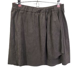 Wilfred Free faux suede mini wrap skirt taupe Med